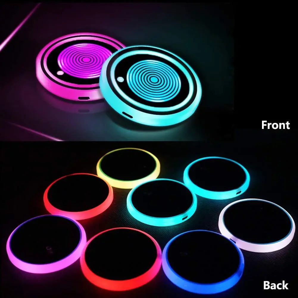Universal LED Car Cup Holder Light – Multi-Color Changes, Rechargeable, Waterproof, and Anti-Slip Coaster