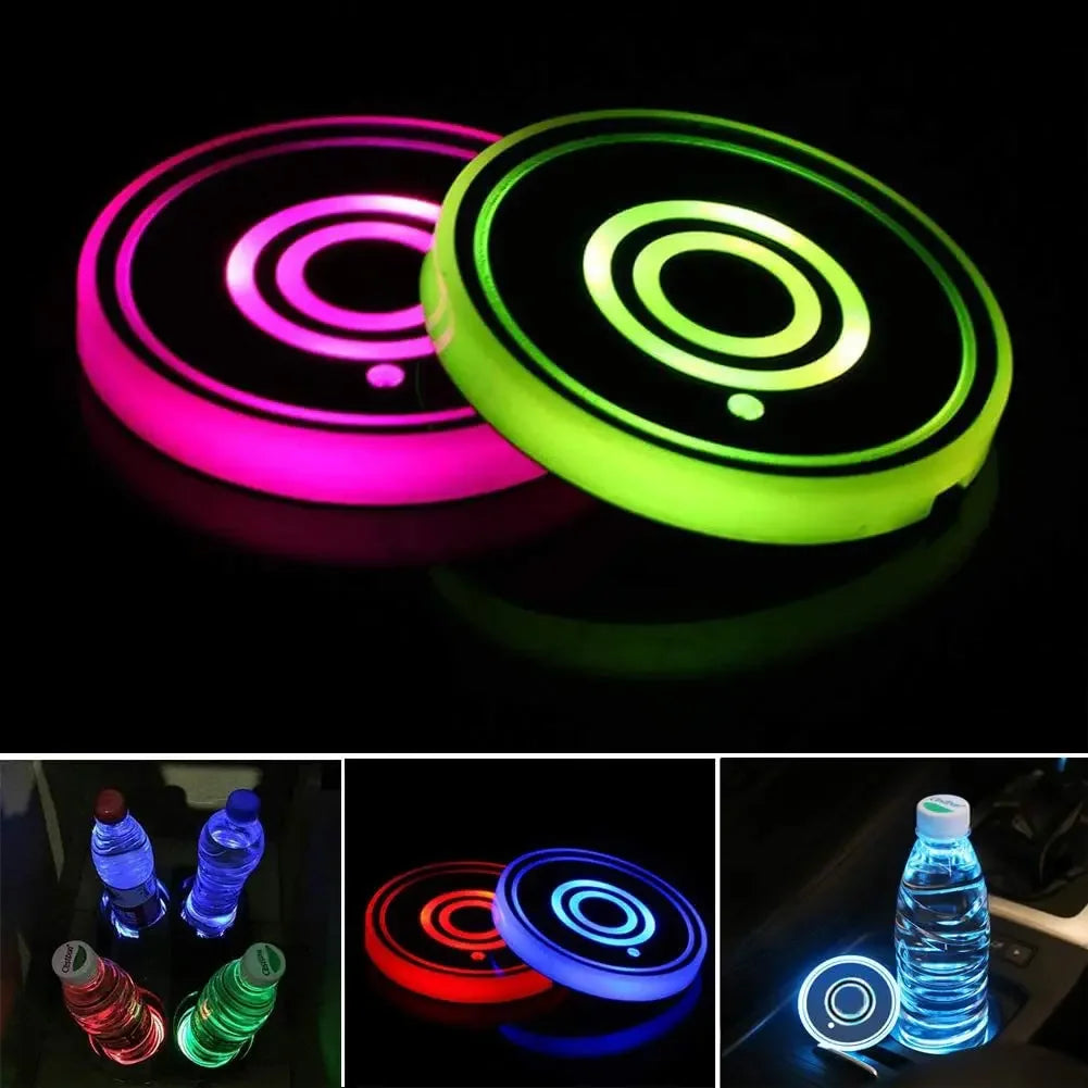 Universal LED Car Cup Holder Light – Multi-Color Changes, Rechargeable, Waterproof, and Anti-Slip Coaster