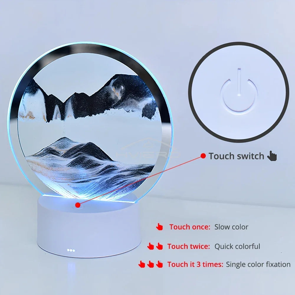 VibeShift™ LED Quicksand Lamp – Mesmerizing 3D Sand Art for Chill Room Aesthetics