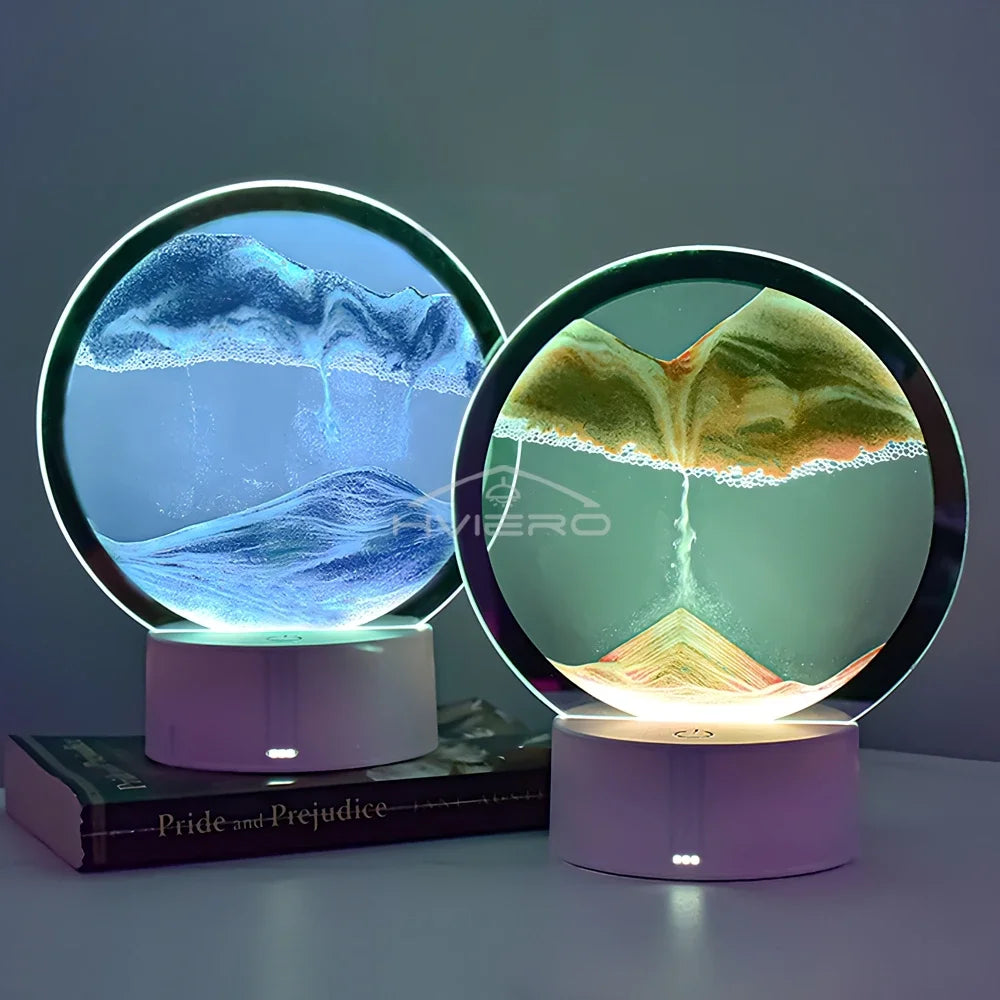 VibeShift™ LED Quicksand Lamp – Mesmerizing 3D Sand Art for Chill Room Aesthetics