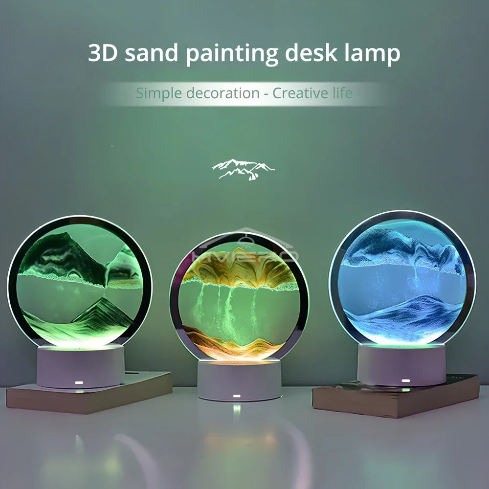VibeShift™ LED Quicksand Lamp – Mesmerizing 3D Sand Art for Chill Room Aesthetics
