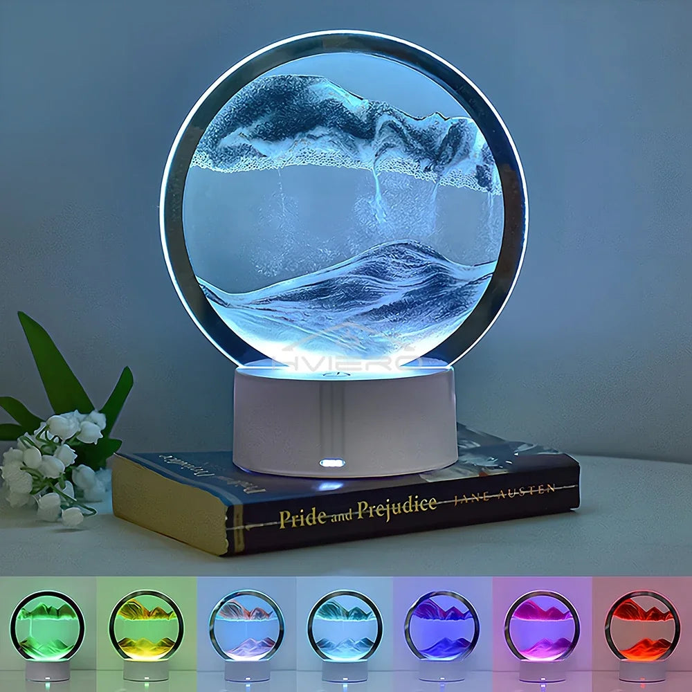 VibeShift™ LED Quicksand Lamp – Mesmerizing 3D Sand Art for Chill Room Aesthetics