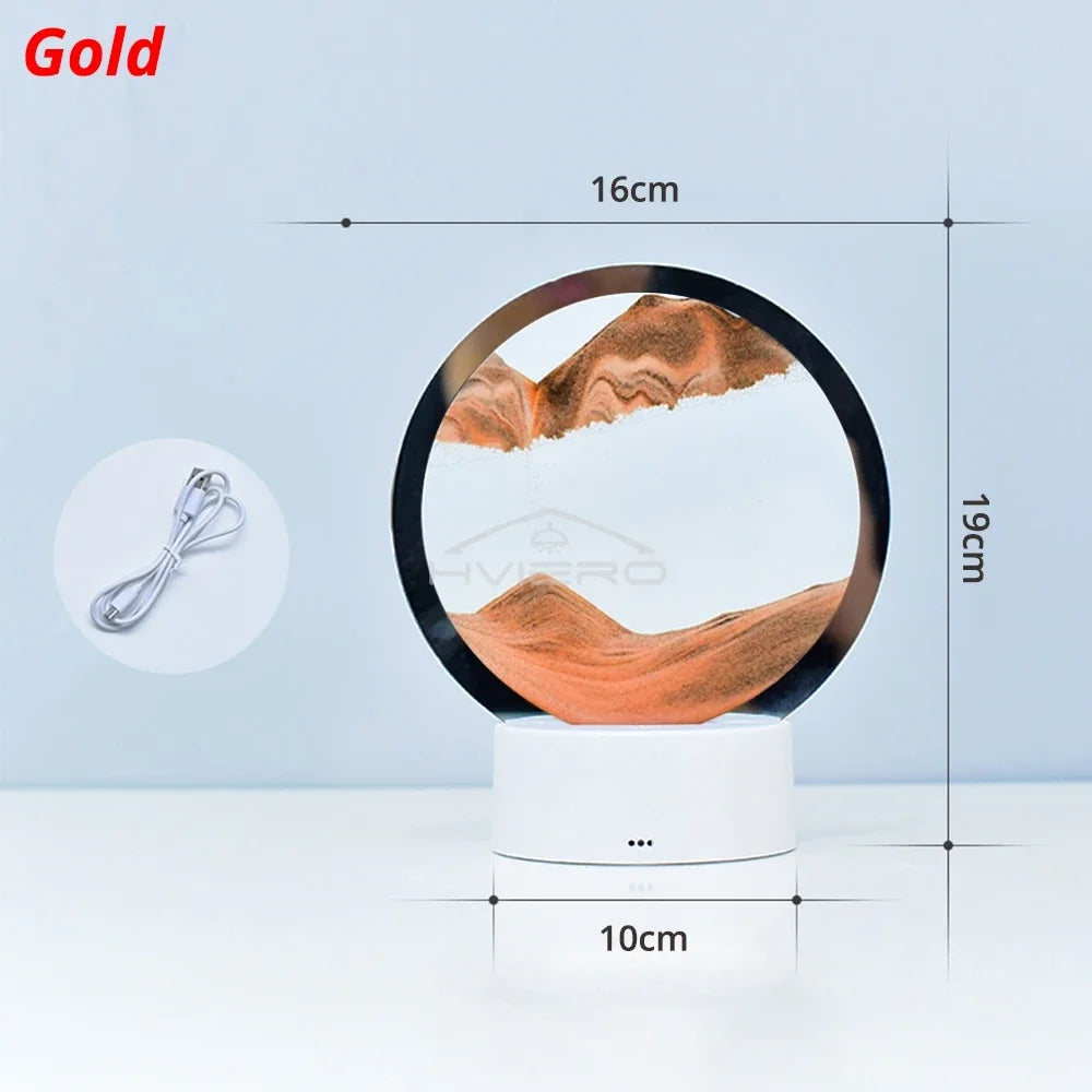 VibeShift™ LED Quicksand Lamp – Mesmerizing 3D Sand Art for Chill Room Aesthetics