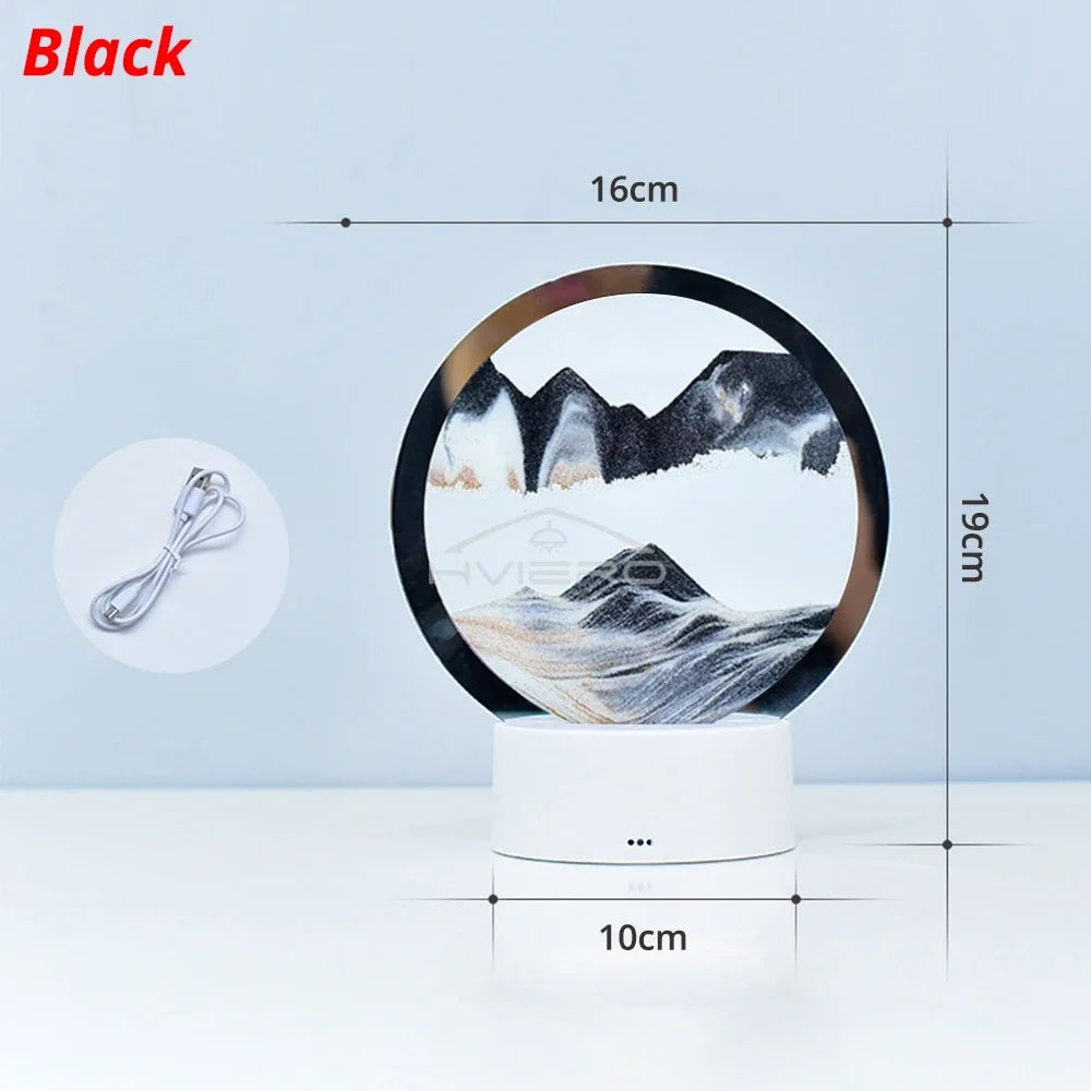 VibeShift™ LED Quicksand Lamp – Mesmerizing 3D Sand Art for Chill Room Aesthetics