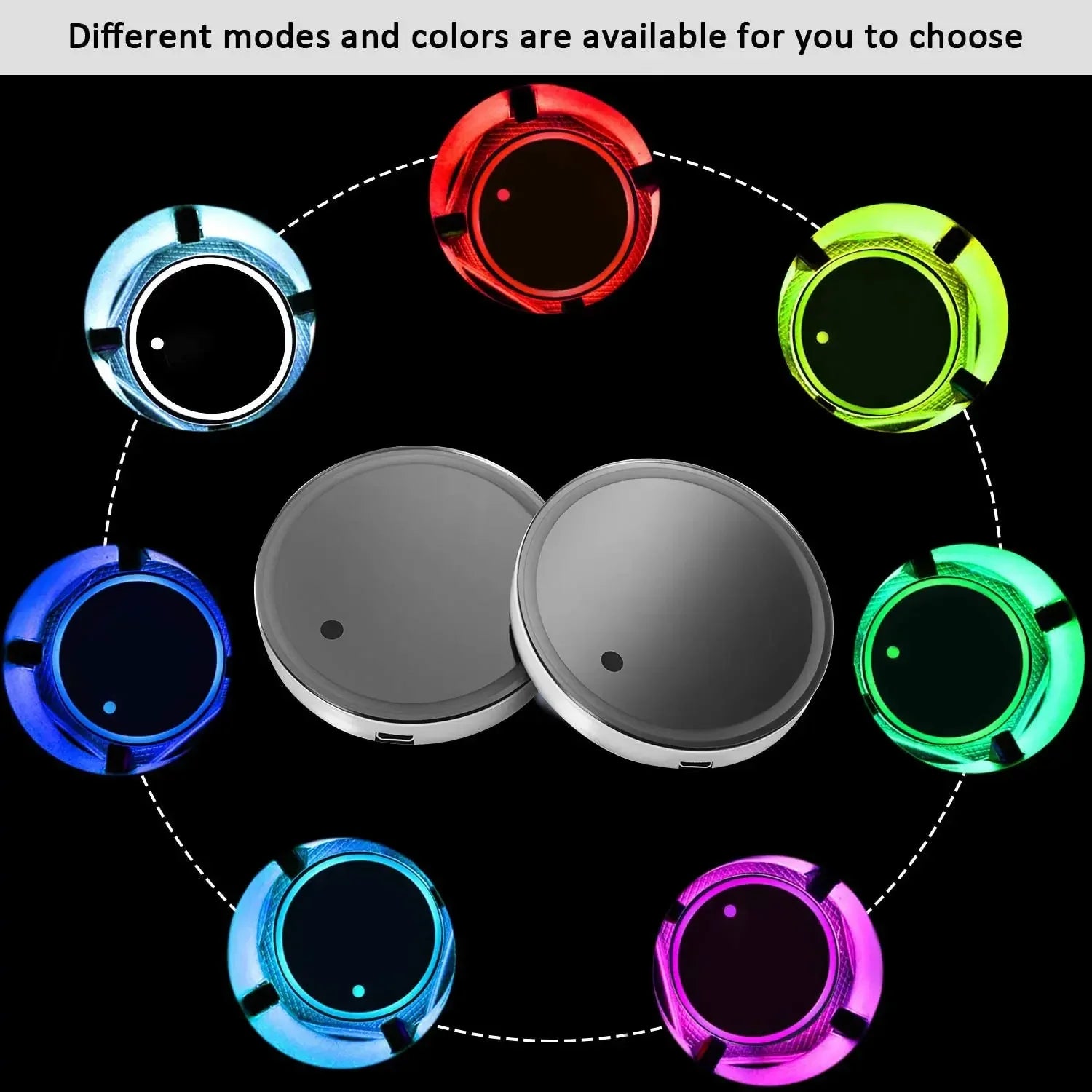 Universal LED Car Cup Holder Light – Multi-Color Changes, Rechargeable, Waterproof, and Anti-Slip Coaster