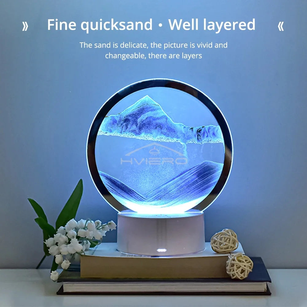 VibeShift™ LED Quicksand Lamp – Mesmerizing 3D Sand Art for Chill Room Aesthetics